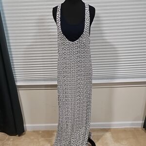 CAbi Blue and White Sleeveless Sundress Maxi